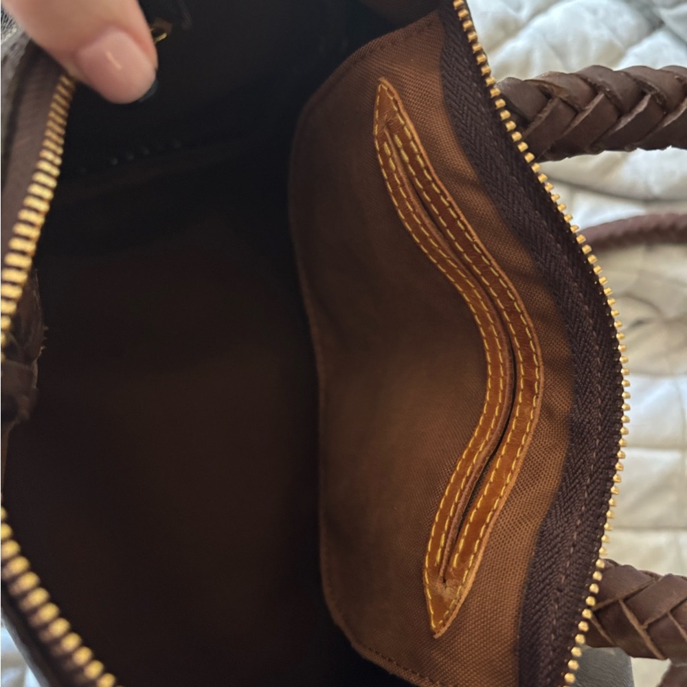 Vintage BOHO Louis Vuitton Brown Monogram Braided Handle Satchel - Picture 5 of 5